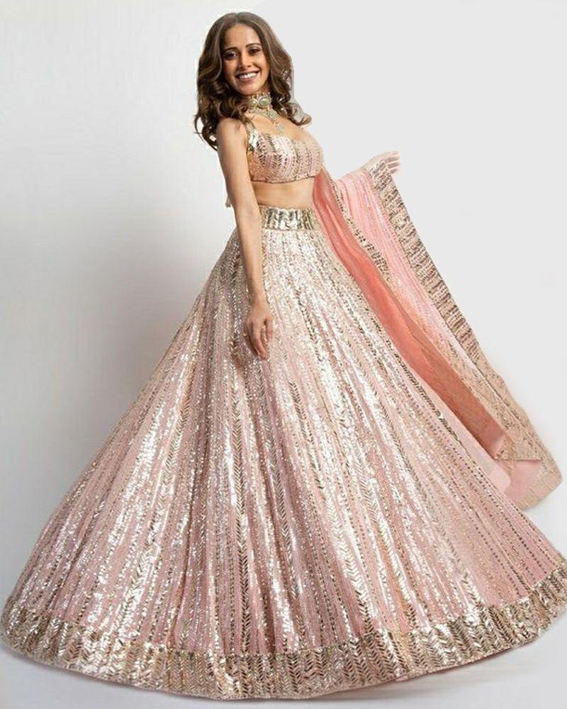 Baby Pink colored georgette lehenga choli Picks for women girls