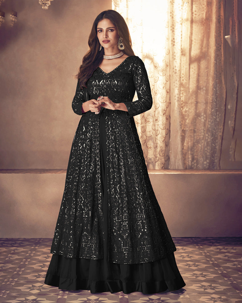 Georgette anarkali lehenga dress for women & girls