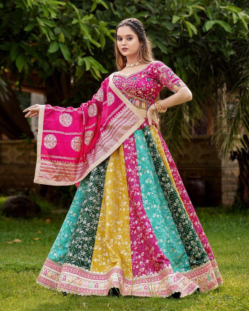 Fashion multicolour bridal lehenga