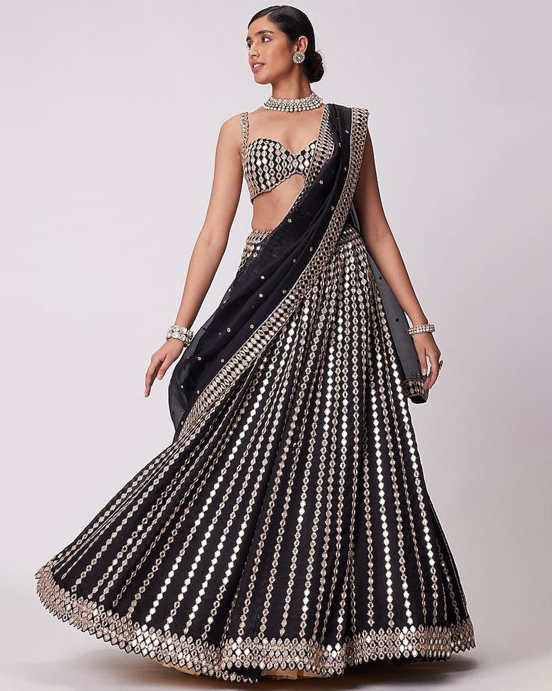 black and silver indian dress Black and Silver