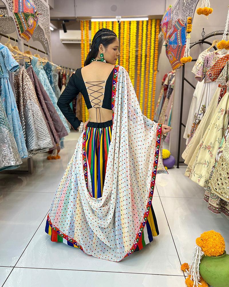 Multicolor muslin readymade Navratri chaniya choli