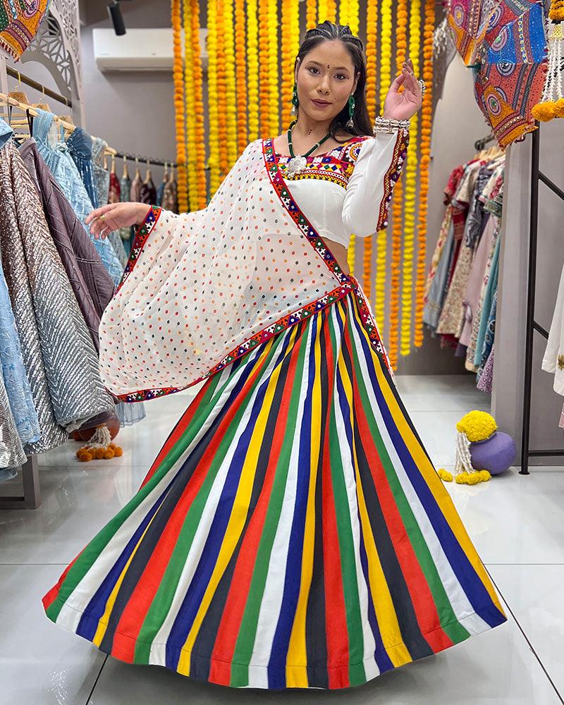 Multicolor muslin readymade Navratri chaniya choli