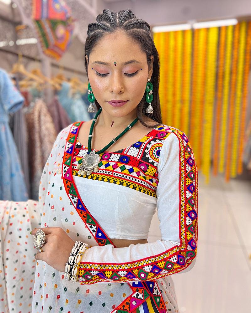 Multicolor muslin readymade Navratri chaniya choli