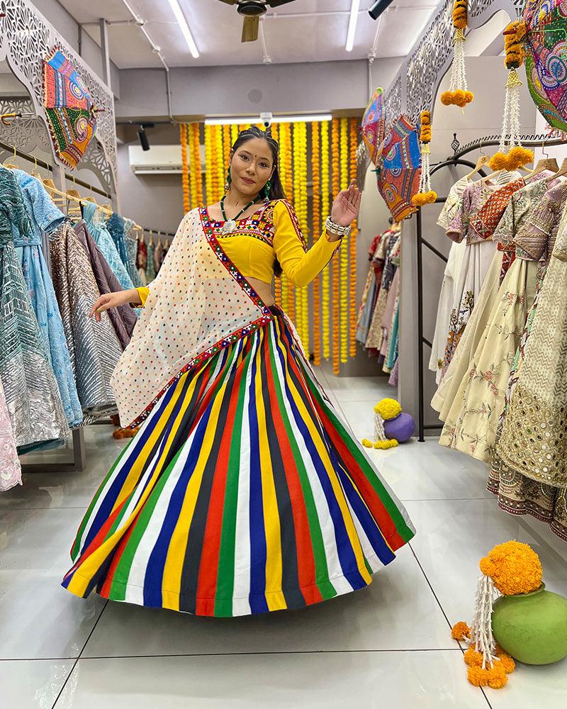 Multicolor muslin readymade Navratri chaniya choli