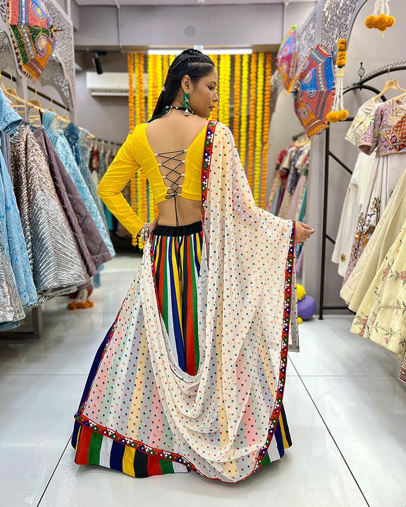 Multicolor muslin readymade Navratri chaniya choli