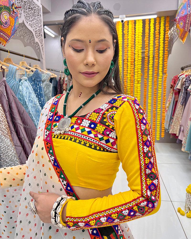 Multicolor muslin readymade Navratri chaniya choli