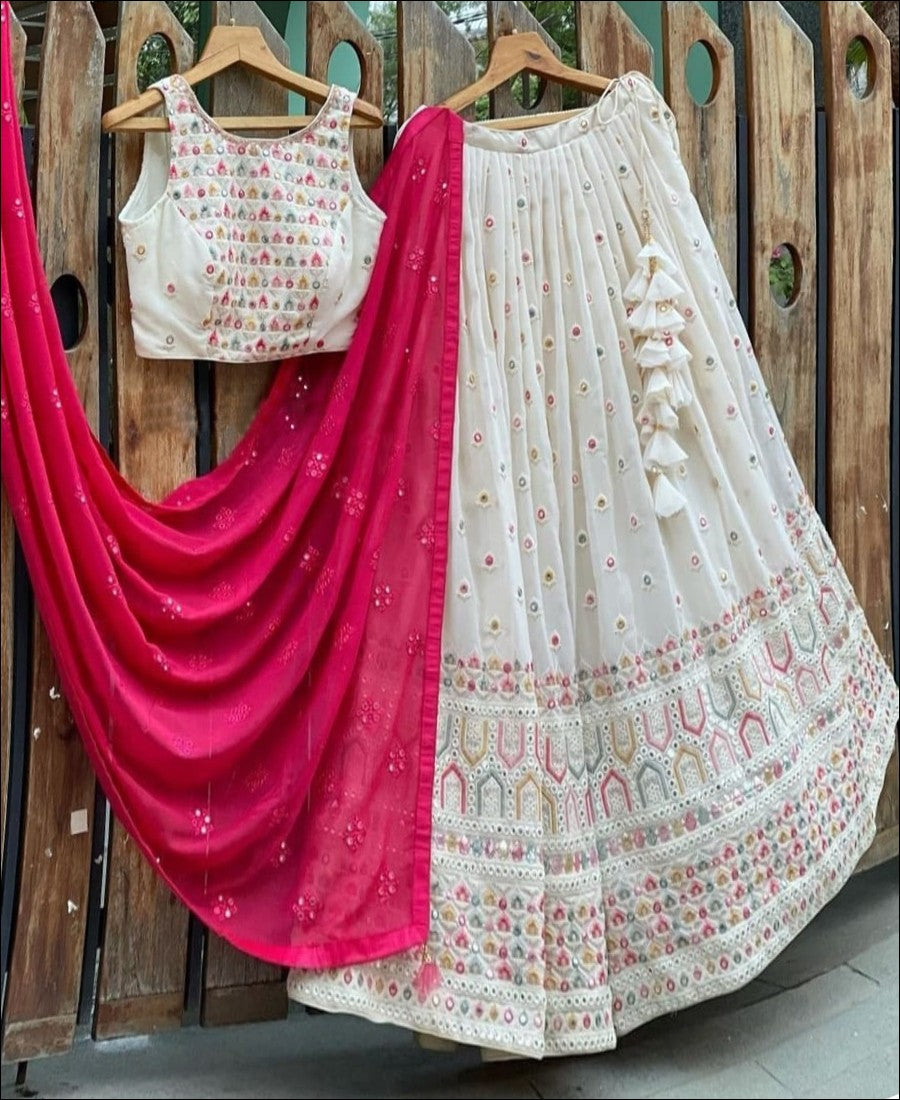 Designer Thread Embroidery with Sequence Work Lehenga Choli