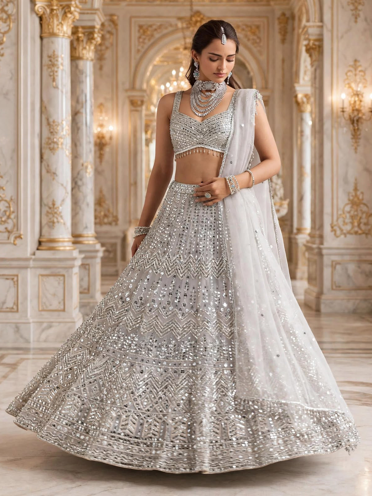 Premium Faux Georgette sequin lehenga choli for women