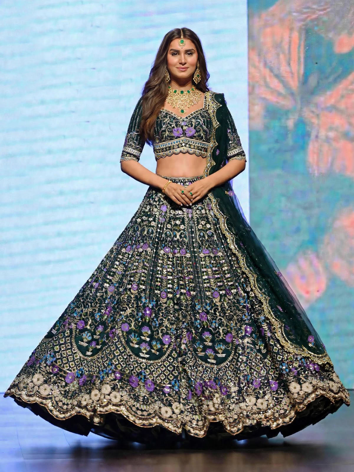 Heavy Mono Satin Silk red lehenga for women