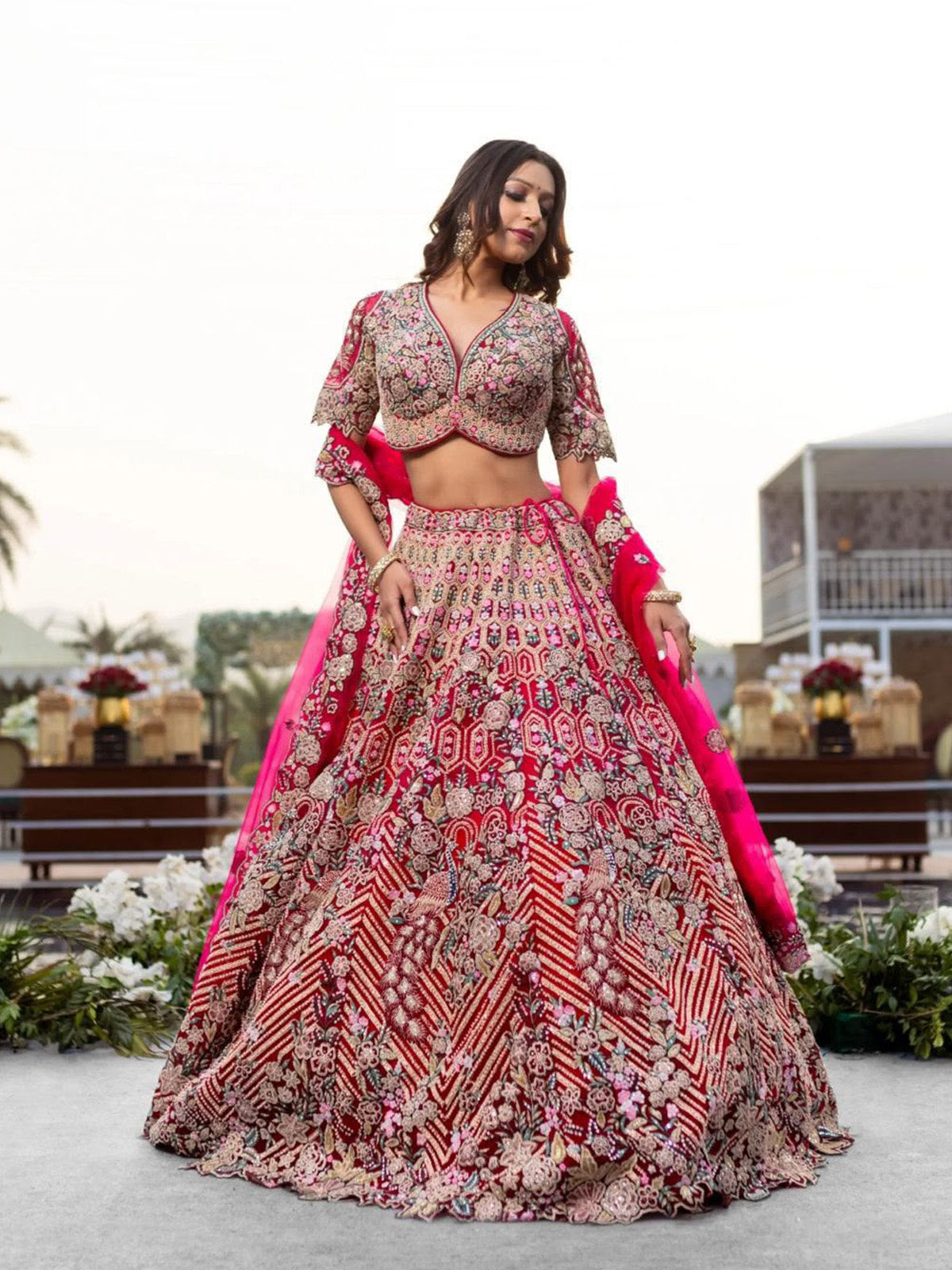 Twinkle Silk wedding lehenga choli with coding sequins