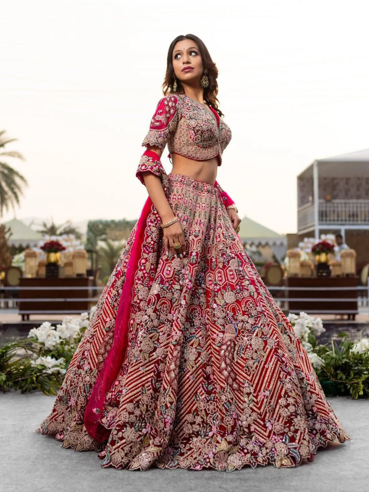 Bridal lehenga choli with Twinkle Silk and sequin work