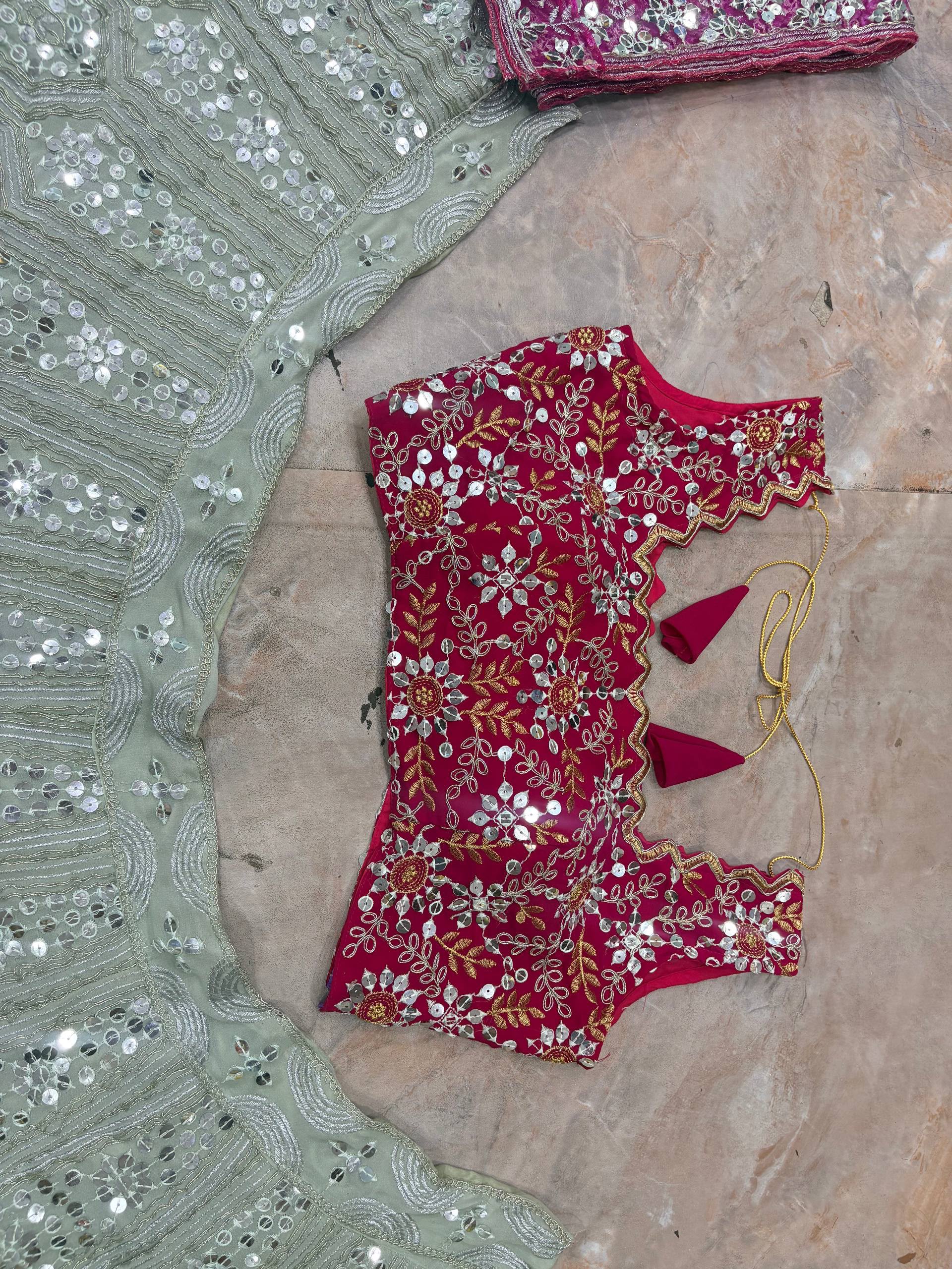 Faux Georgette Sequin Lehenga Choli for Women