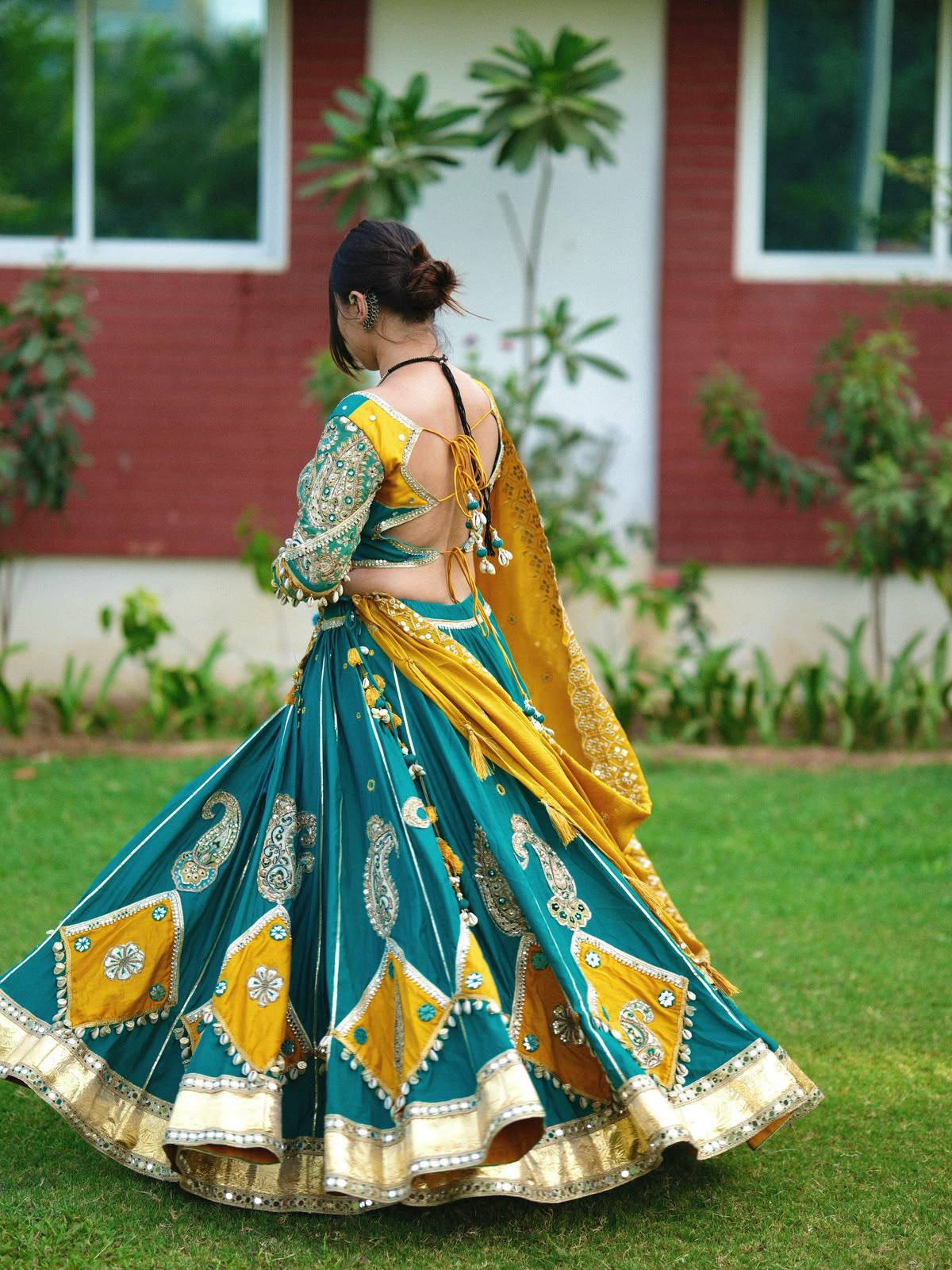 Semi-stitched Muslin Silk lehenga for women up to size 44