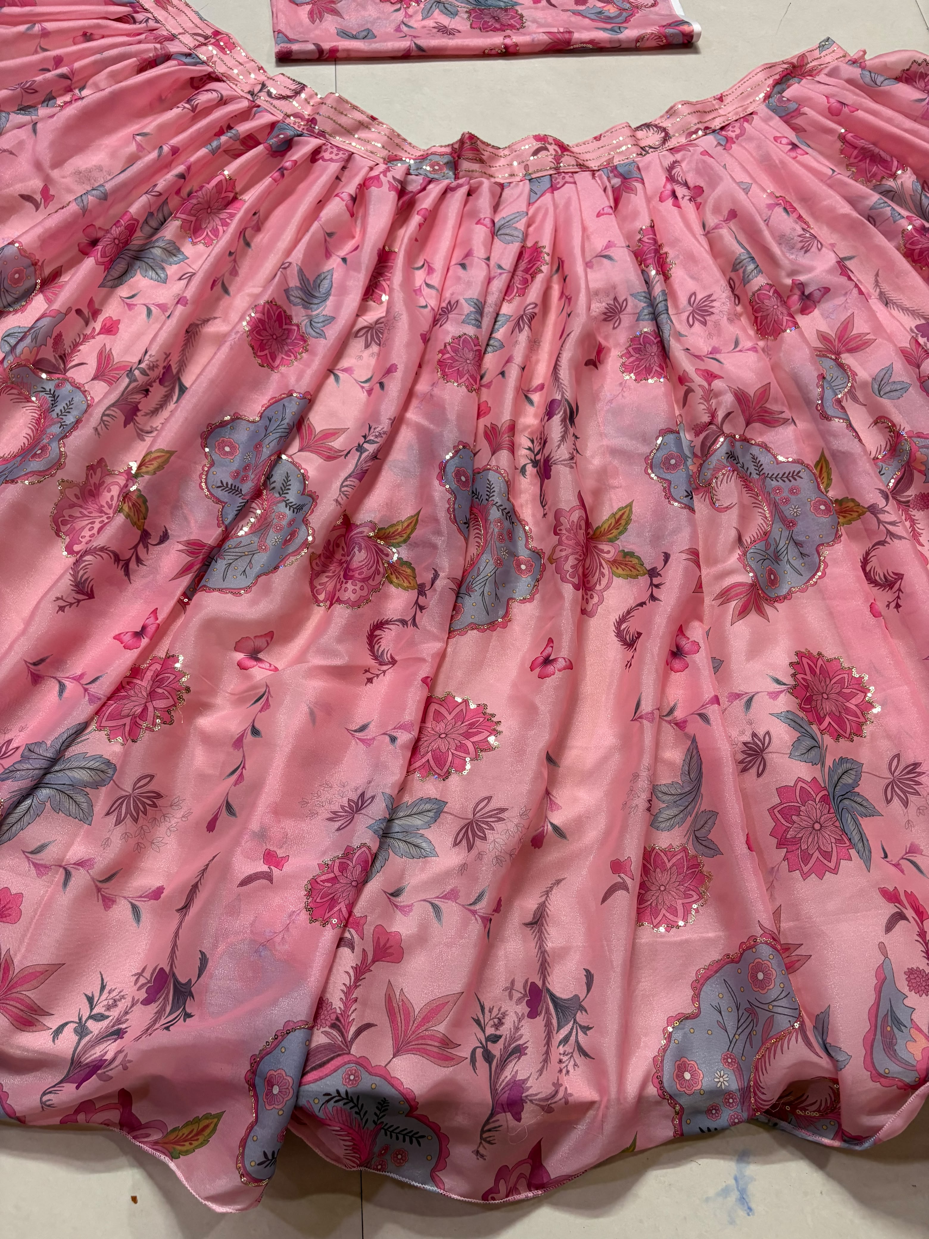 Navratri Garba lehenga choli with print sequin work