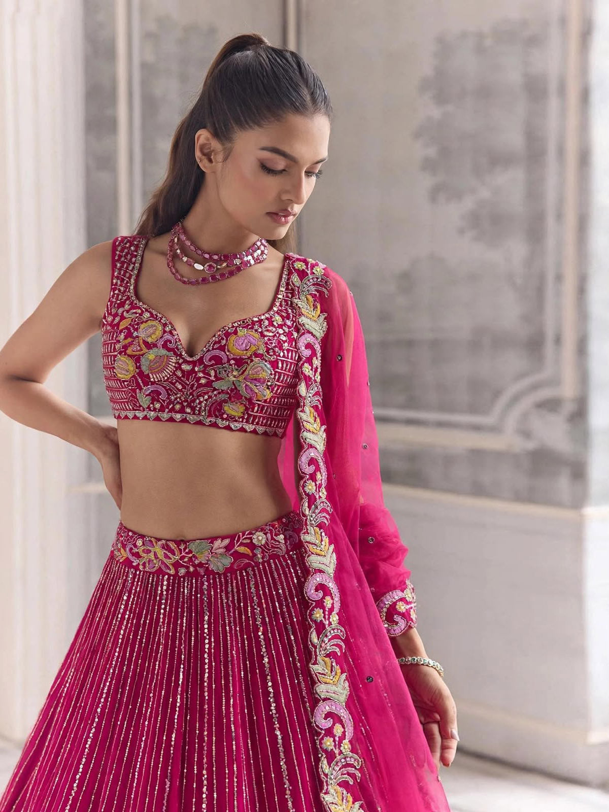Barfi Silk Sequin Lehenga Choli for Women & Girls Wedding