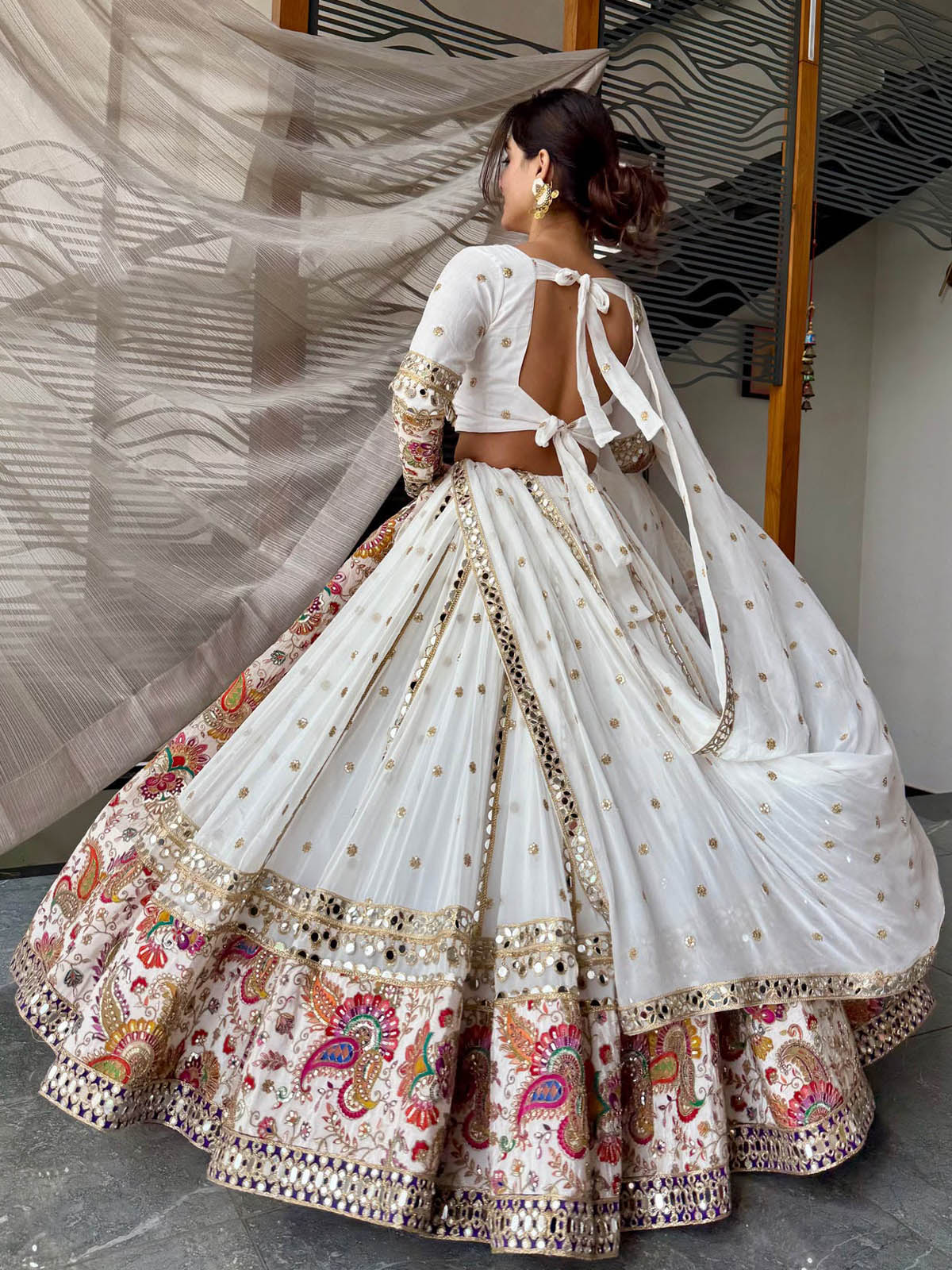 Muslin Silk and Faux Georgette digital print lehenga choli