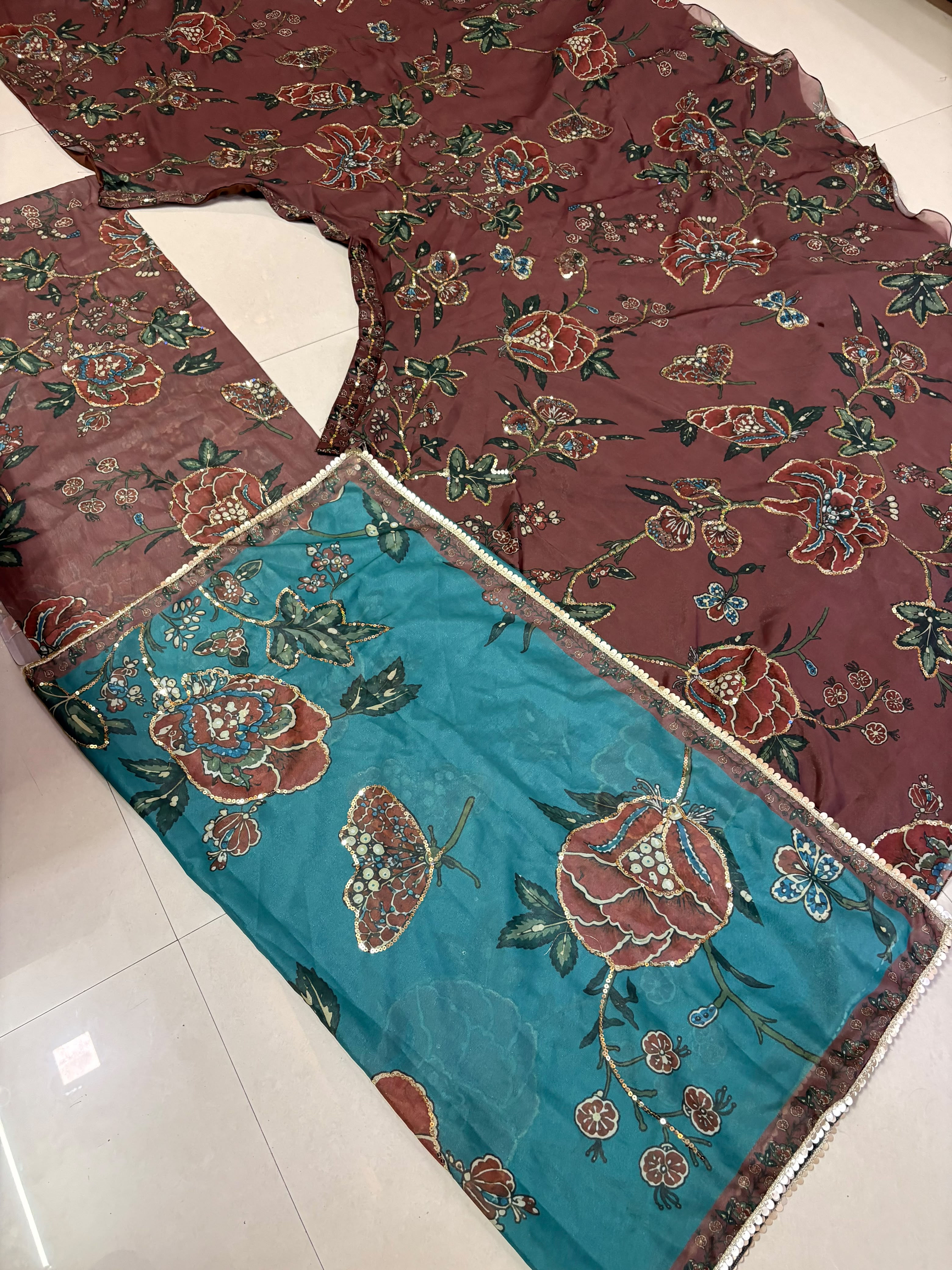Faux Georgette Digital Print Sequin Lehenga Choli for Women