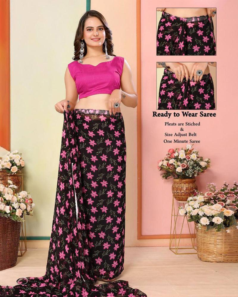 2 Favorite color of Georgette one minute ready to wear saree