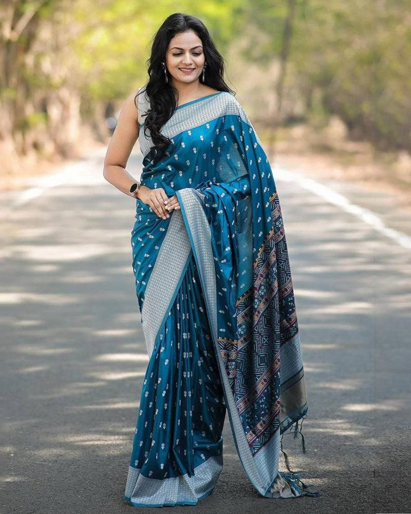 Latest 4 color soft silk woven jacquard saree