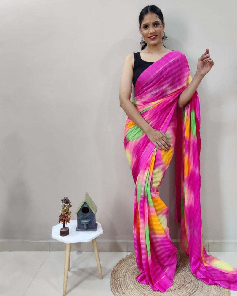 Soft Georgette one Minute digital print sarees