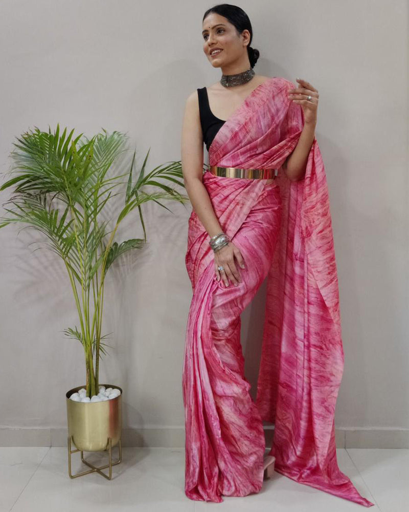 Digital print Georgette 1 Minute Ready to wear sarees
