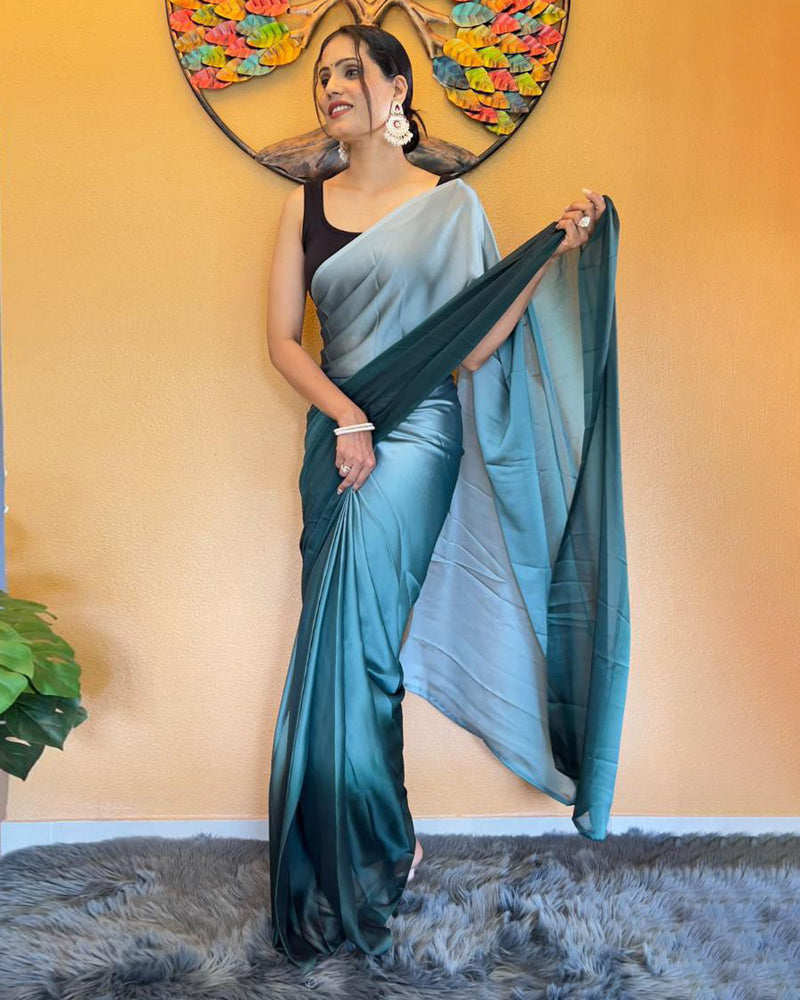 Pre stitched nylon rimzim Ready to wear 1 Minute saree