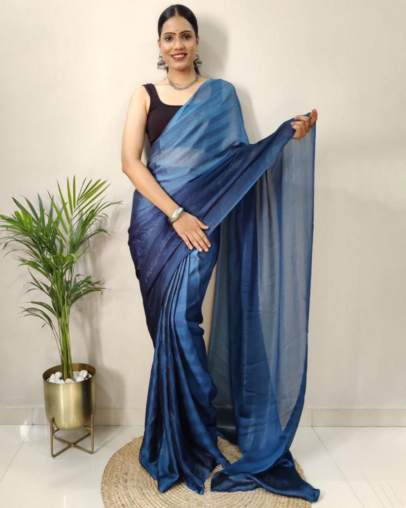 Pre stitched nylon rimzim Ready to wear 1 Minute saree