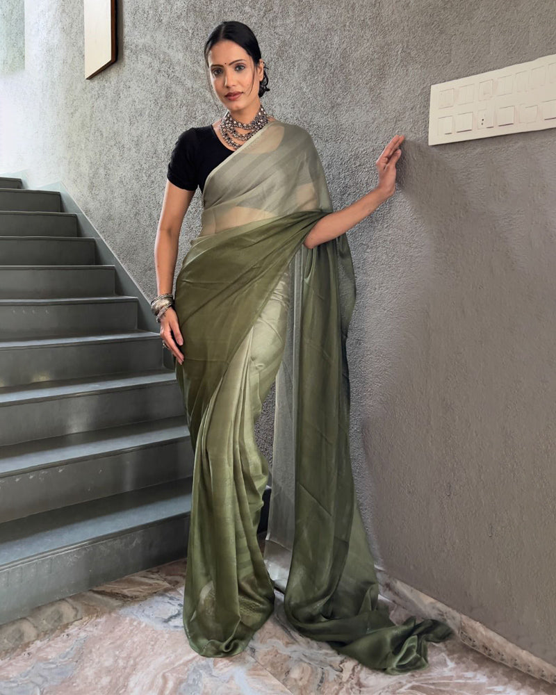 Pre stitched nylon rimzim Ready to wear 1 Minute saree