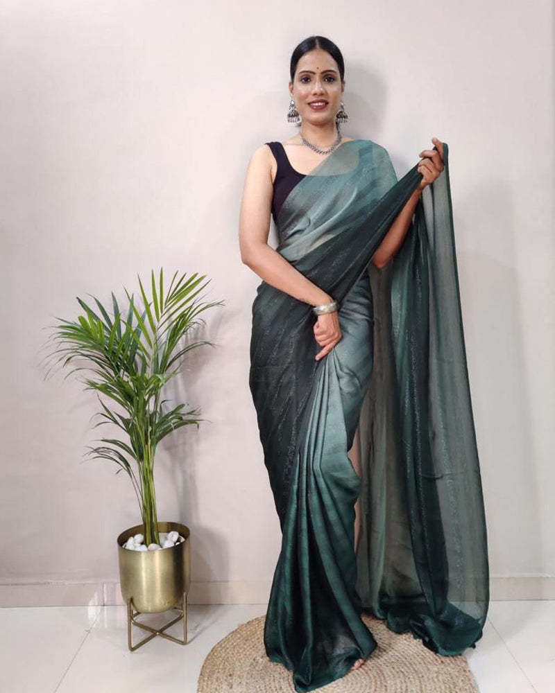 Pre stitched nylon rimzim Ready to wear 1 Minute saree