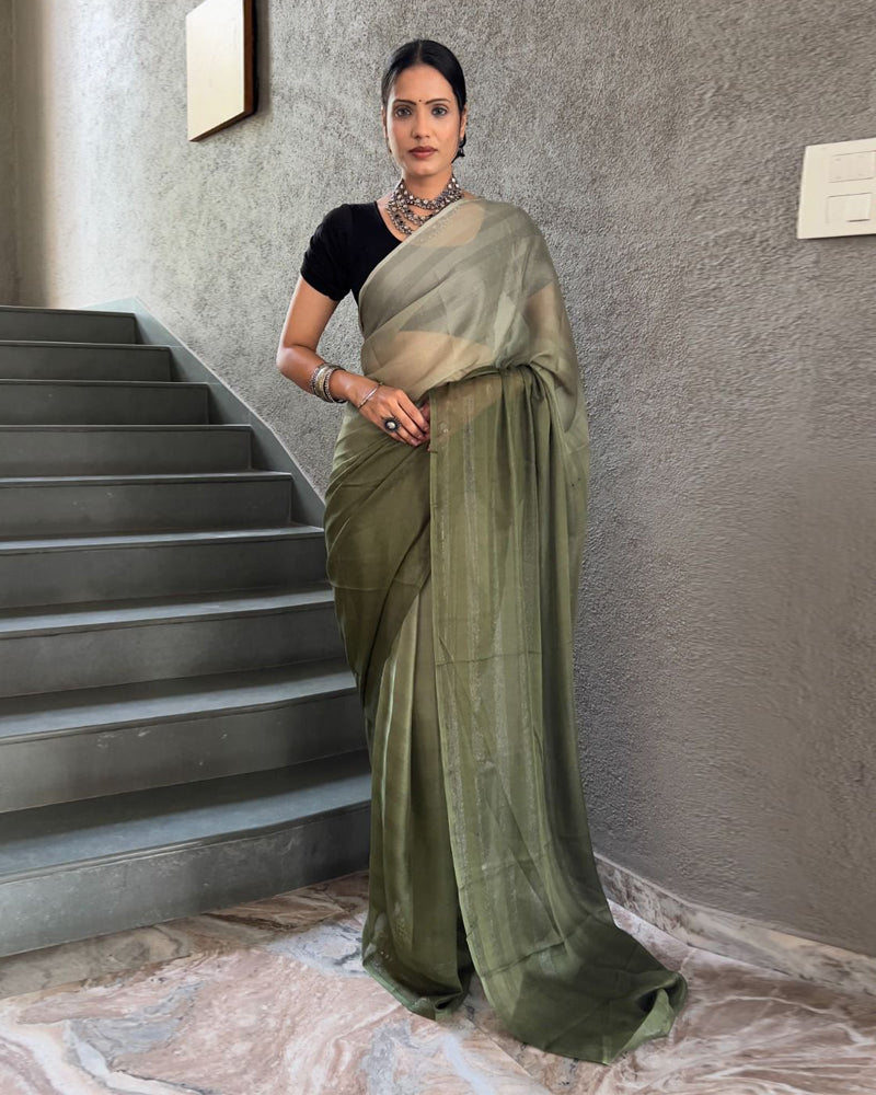 Pre stitched nylon rimzim Ready to wear 1 Minute saree
