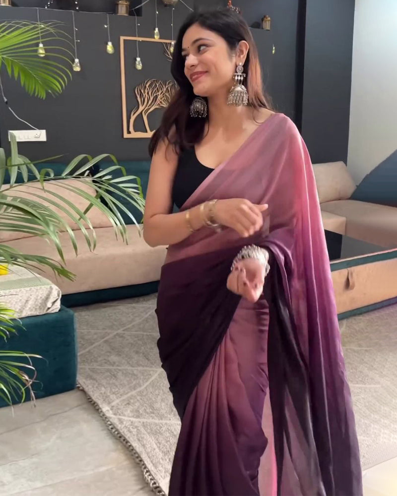 Pre stitched nylon rimzim Ready to wear 1 Minute saree