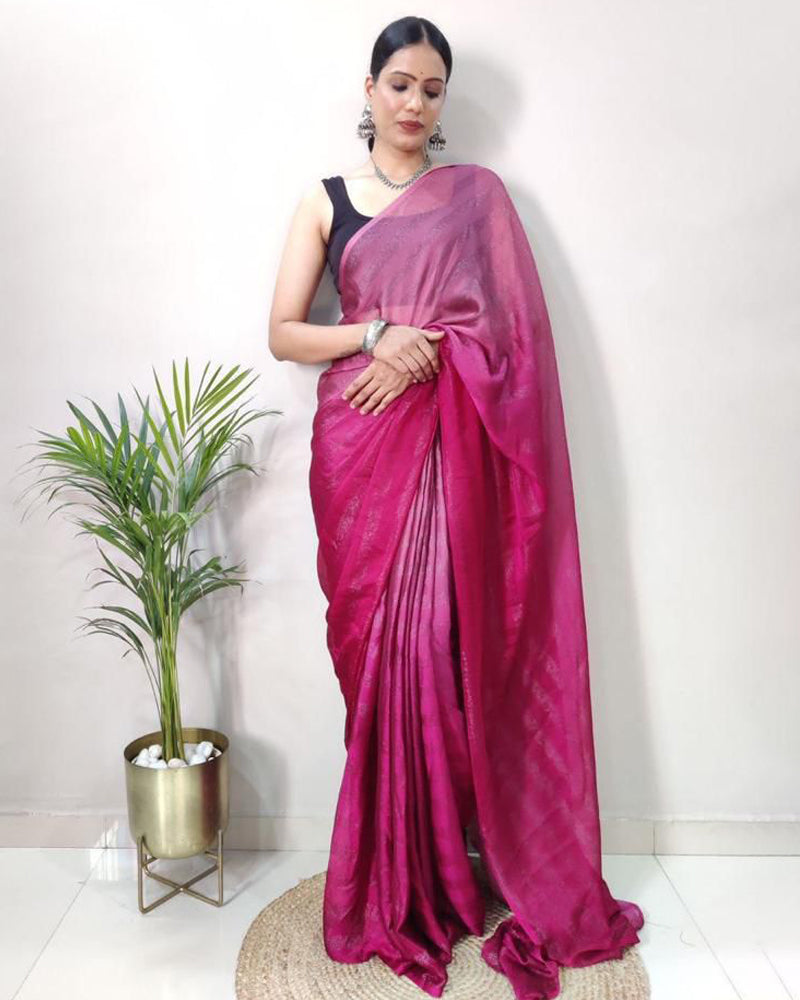 Pre stitched nylon rimzim Ready to wear 1 Minute saree