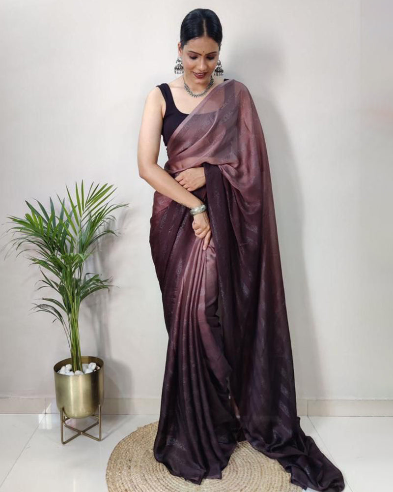 Pre stitched nylon rimzim Ready to wear 1 Minute saree