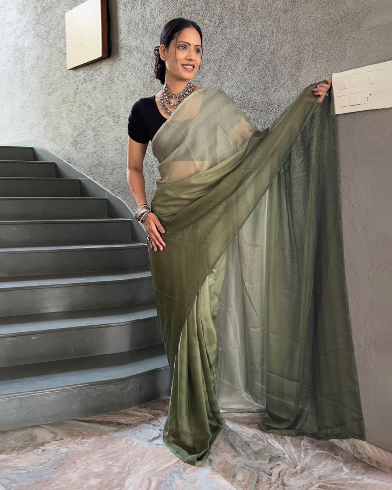 Pre stitched nylon rimzim Ready to wear 1 Minute saree