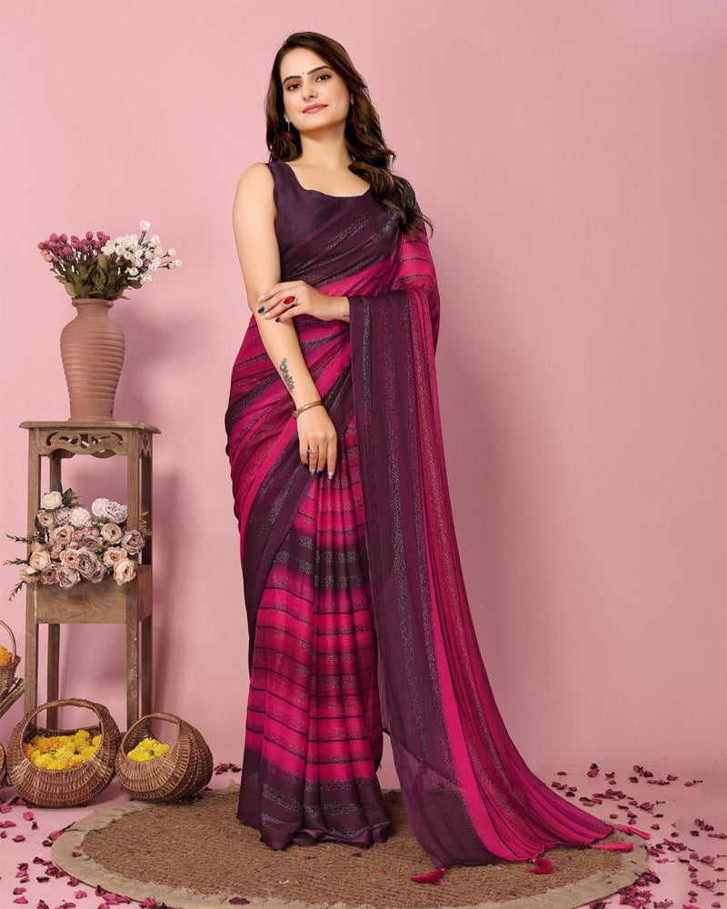 Soft Nylon georgette 1 Minute Ready to wear Saree