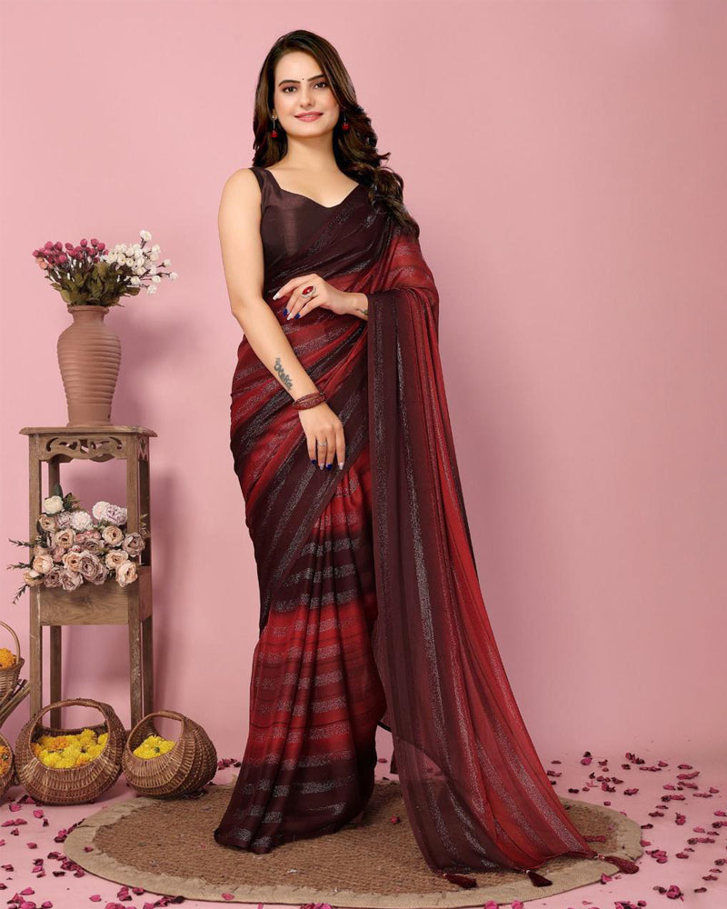 Soft Nylon georgette 1 Minute Ready to wear Saree