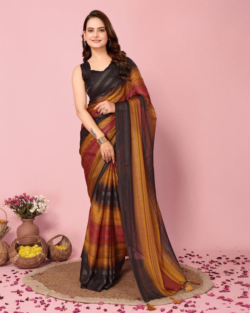 Soft Nylon georgette 1 Minute Ready to wear Saree