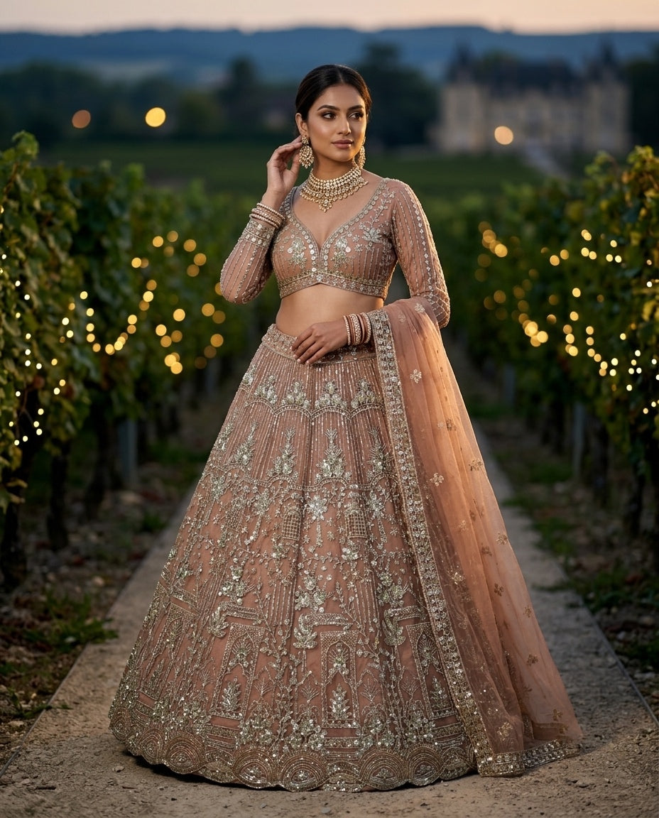 Premium Soft Net Sequins Lehenga Choli for Women & Girls Wedding Wear