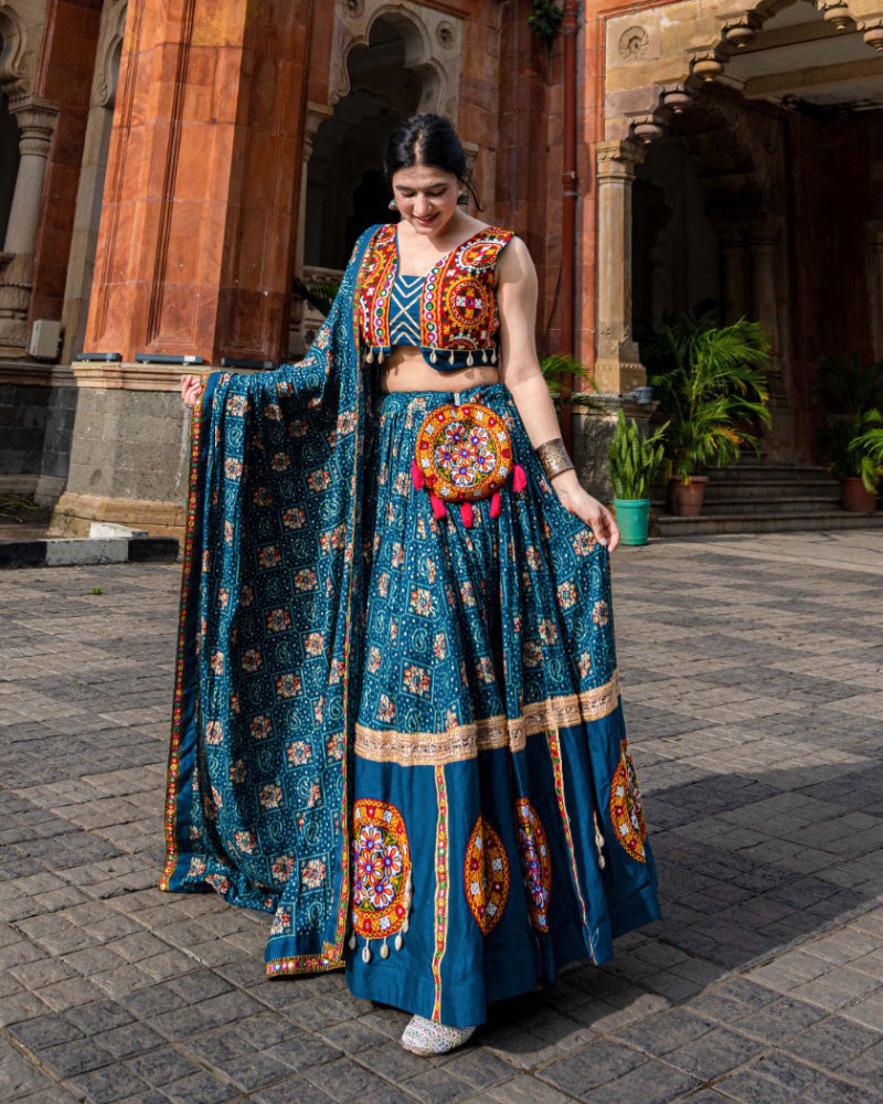 Handcrafted Women Lehenga Rayon Navratri chaniya Choli