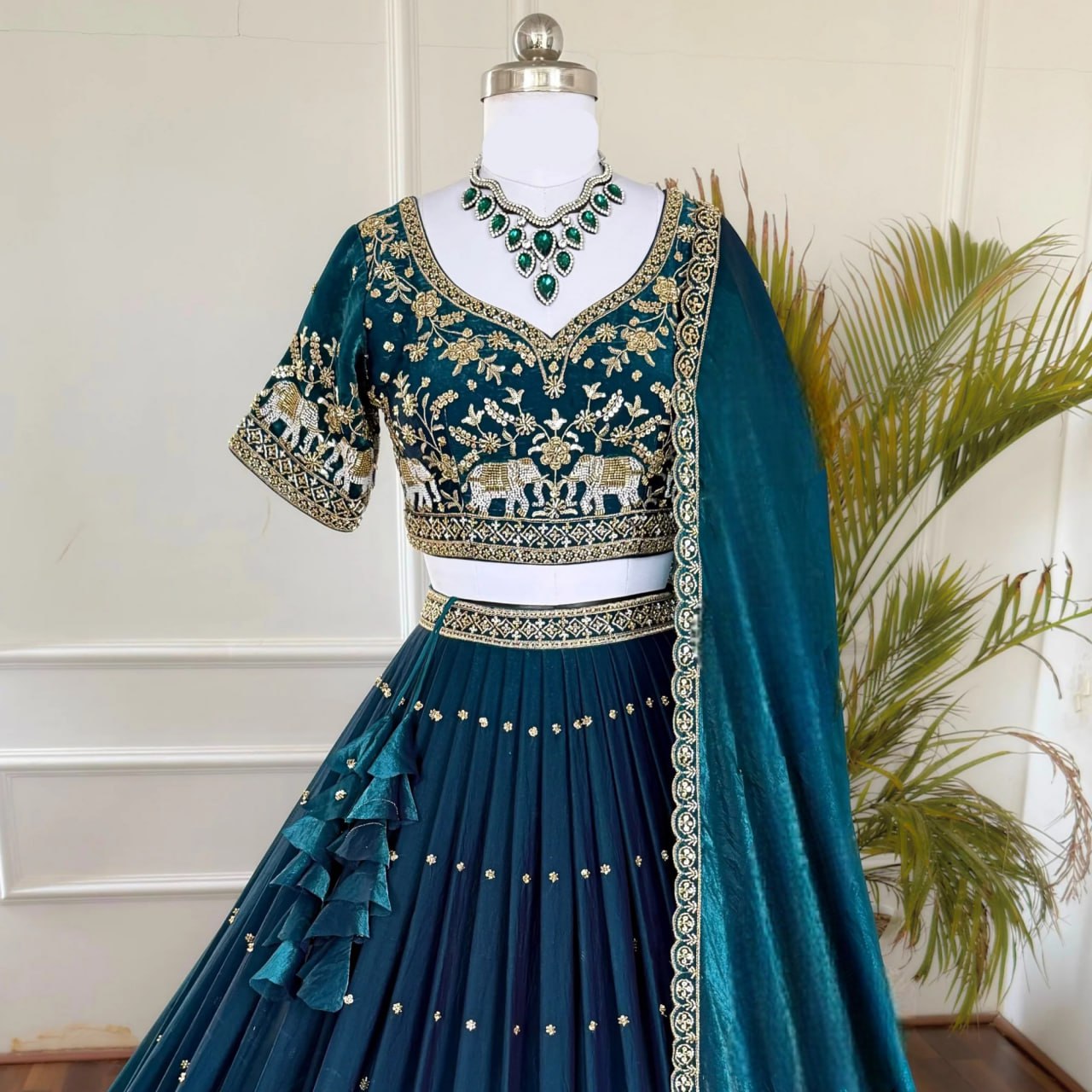 Peacock Blue Georgette Sequins Embroidery Lehenga Choli for Women – Wedding & Festive Wear