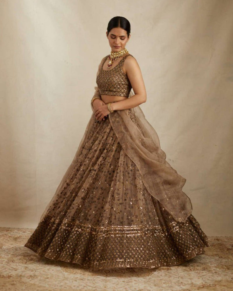 Wedding Lehenga Choli Set for Women – Elegant Coffee Color lehenga
