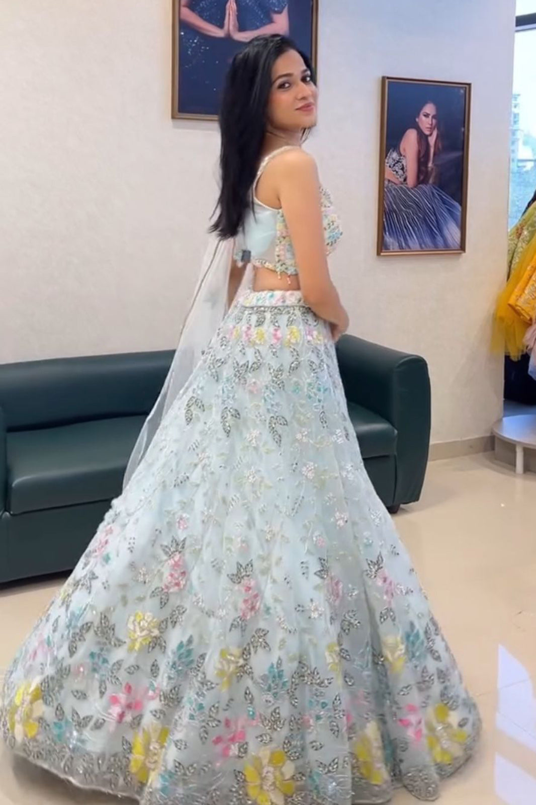 Discover elegant lehenga design in silk fabric with embroidery & sequins. Semi-stitched wedding lehenga choli for women & girls at the best lehenga price.