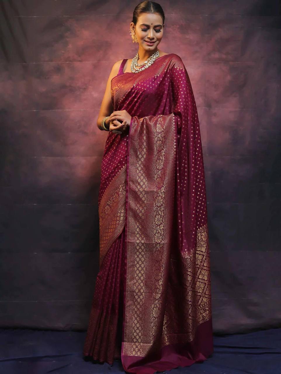 Trending colors of weaving silk saree