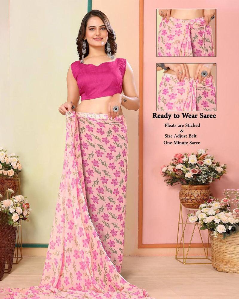 2 Favorite color of Georgette one minute ready to wear saree