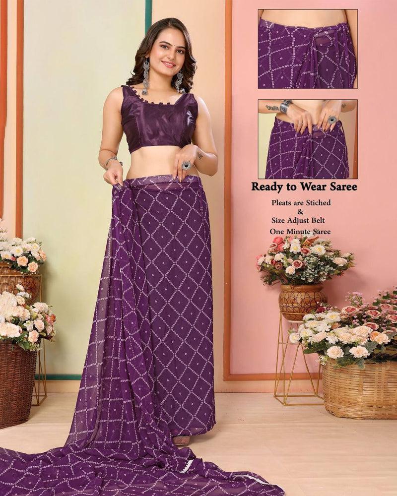 2 Popular color of Georgette one minute ready to wear saree