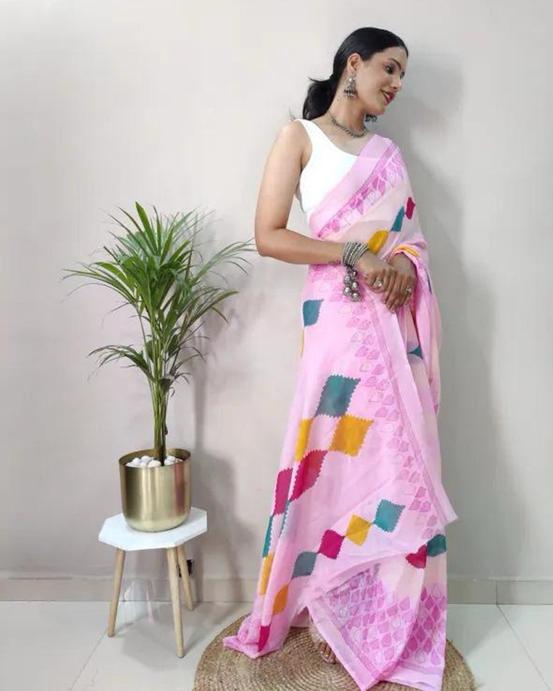 Premium Georgette 1 Minute Ready to wear sarees