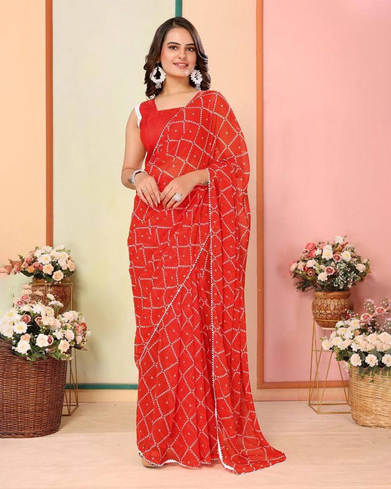 2 Popular color of Georgette one minute ready to wear saree