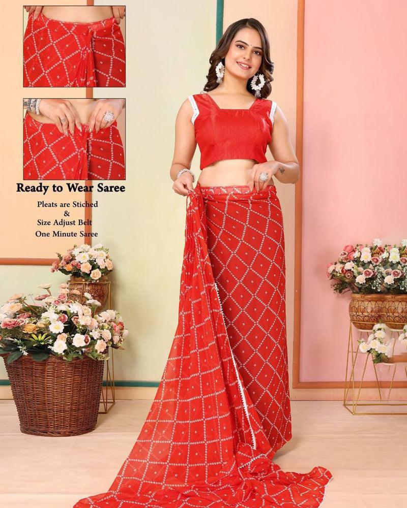 2 Popular color of Georgette one minute ready to wear saree