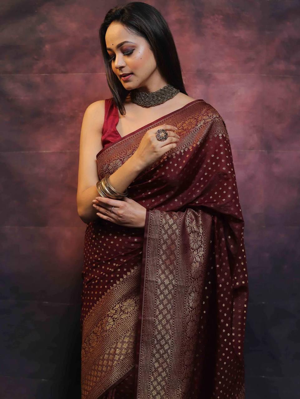Trending colors of weaving silk saree