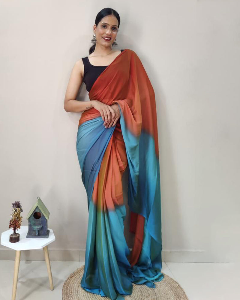 Moss nylon Ready to wear 1 Minute saree